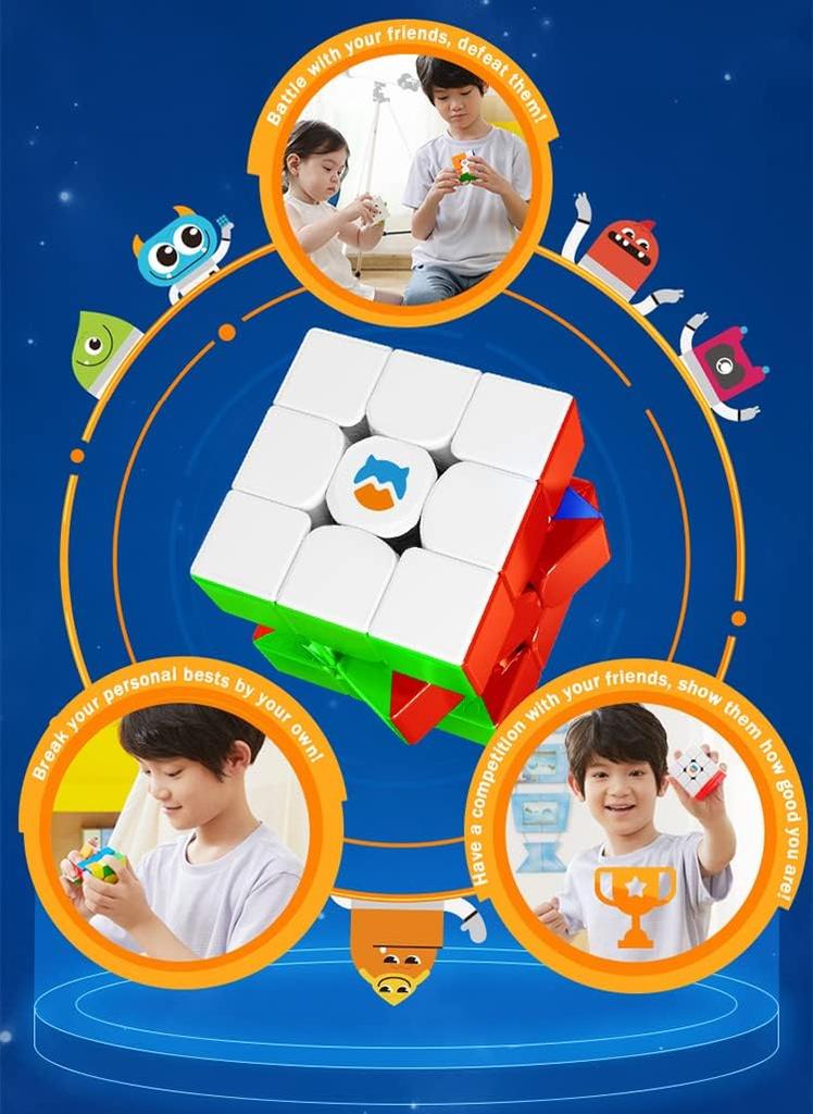 Monster Go MG3M Magic Cube Official WCA International Competition Standard Smooth Rotation 3D Puzzle Educational Toy EDU (MG3 Built-in Magnet)