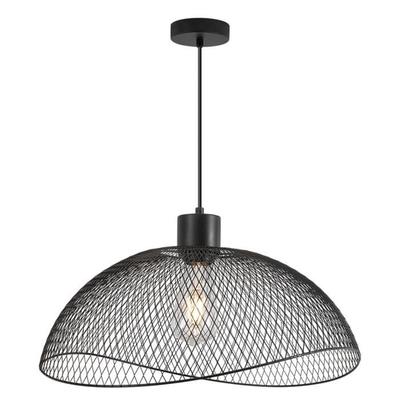 Decorative Black Metal Mesh Suspension E27 Diam 450mm