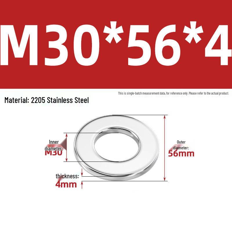 High-Strength 2205 Duplex Stainless Steel Flat Washer, Grade 8.8, DIN125 Standard for M6-M36 Screws