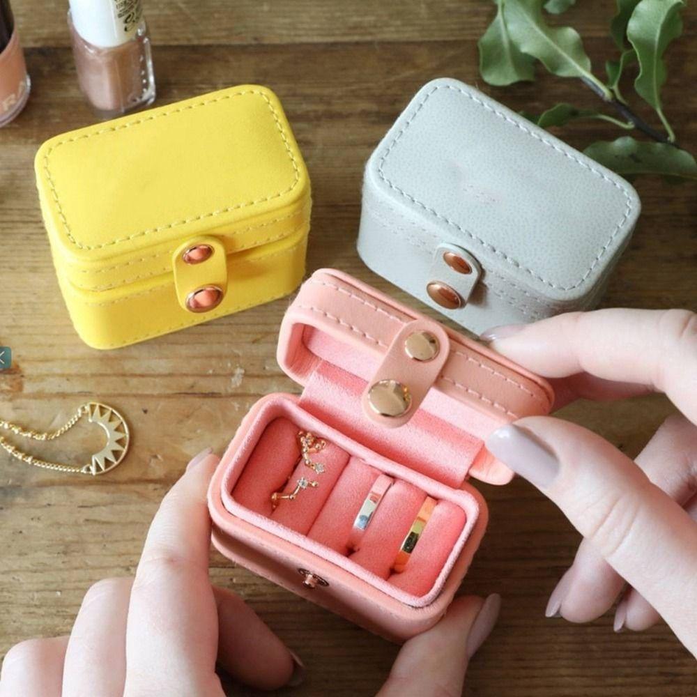 Holder PU Ring Packaging Earrings Jewelry Storage Ring Box Jewelry Display Case Jewelry Organizer