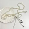 Women Bowknot Bowknot Pearl Belt Elegant Pearl Thin Chain Waistband Casual Ins Style Waist Chain Dress Decoration