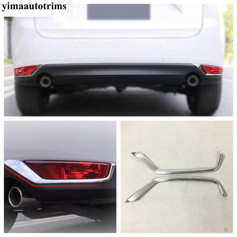 Car Rear Tail Fog Lamp Light Eyebrow Eyelid Strip Decoration Cover Trim ABS Chrome Accessories For Mazda CX-5 CX5 2017 -