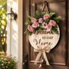 Flower Door Wreath 2D Flat Hanging Decoration Creative Wall Art Porch Decor