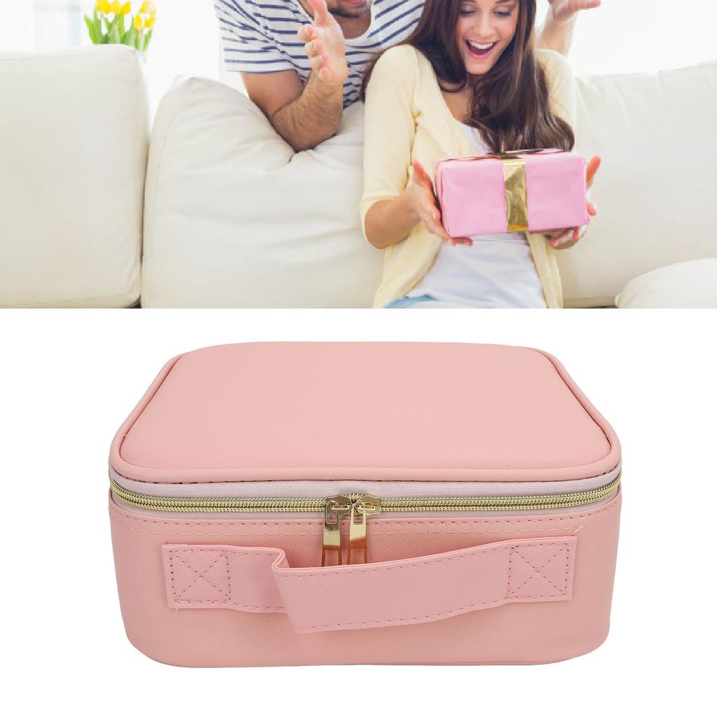 Portable LED Makeup Bag Multipurpose Stylish Large Capacity 3 Color Lights Dimmable Travel Makeup Bag with LED Mirror