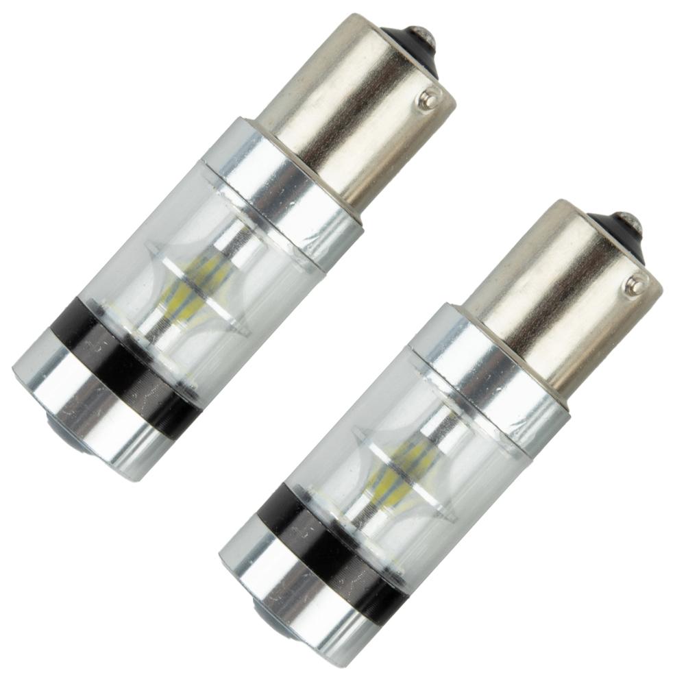 Vysoce kvalitní 2ks BA15S 382 BRIGHT LED 2x 1156 žárovky DC 12V-28V bílá