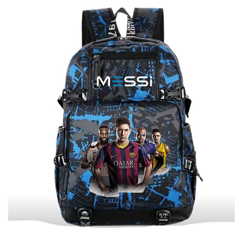 2023 football star Mbappe USB large capacity youth student schoolbag men and women leisure travel shoulder back