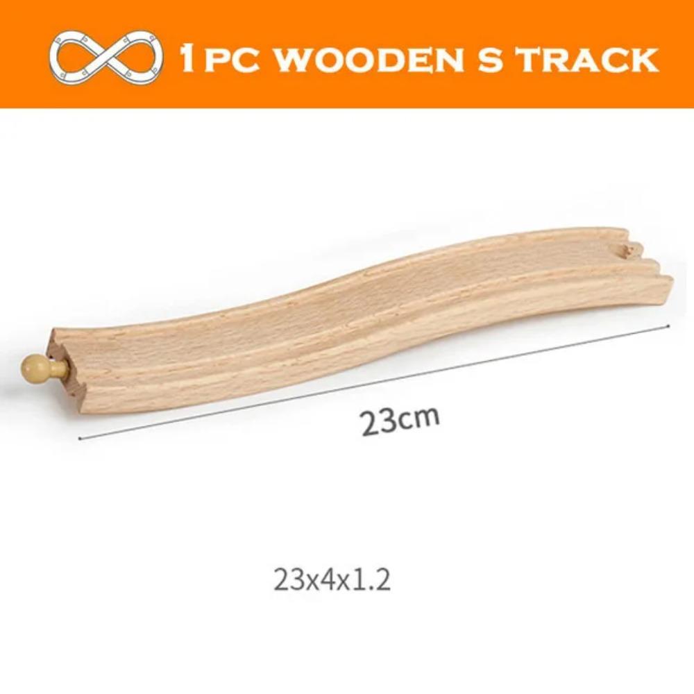 Wooden Train Track Racing Railway Toys All Kinds Wooden Track Accessories Fit for Biro Wood Tracks Toys for Children Gift