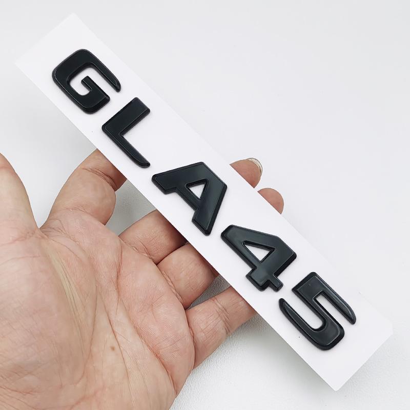 

3D ABS Glossy Black GLA45 Logo Letters TURBO 4MATIC Badge Car Trunk Emblem Sticker For Mercedes Benz AMG X156 Auto Accessories