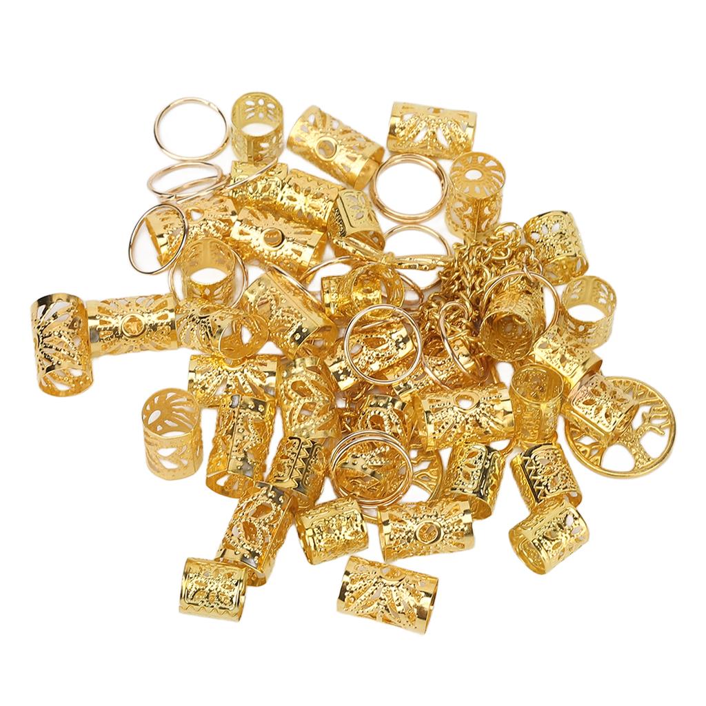 Dreadlock Jewelry Gold Hollow Out Exquisite Hair Braiding Cuffs Rings DIY Dreadlock Accessories