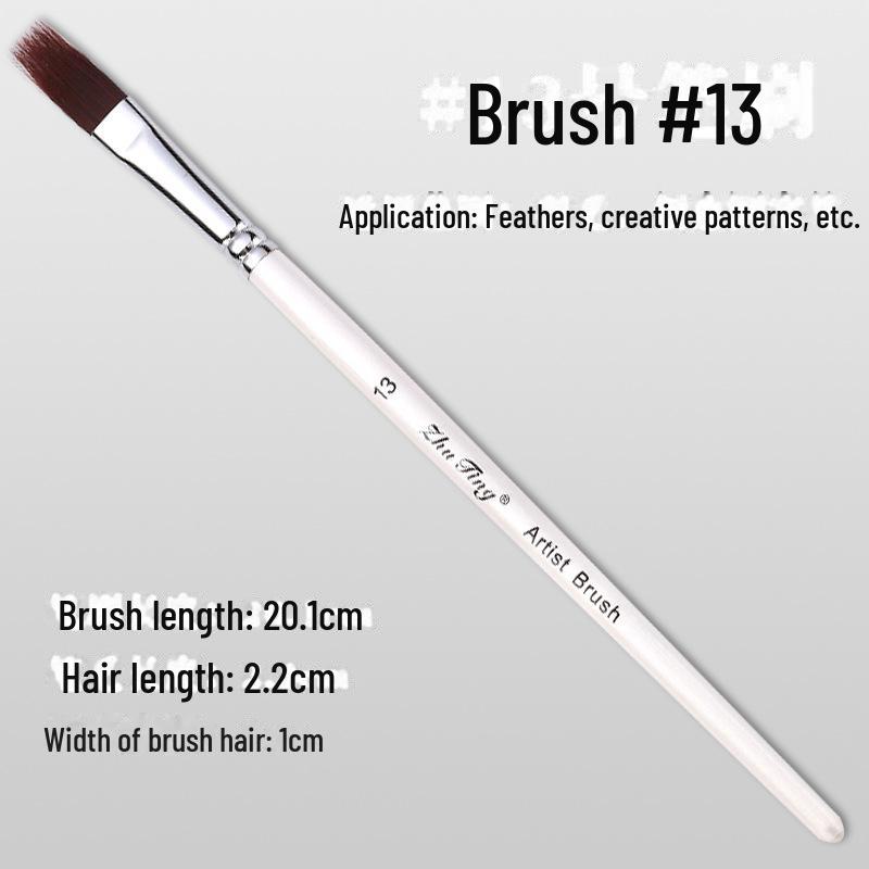 17-częściowy zestaw pędzli do malowania twarzy: Haczyk, Linia Haczyka, Wytłaczanie, Rząd, Płaski Daszek, Skośny Daszek, Płatki Pędzle