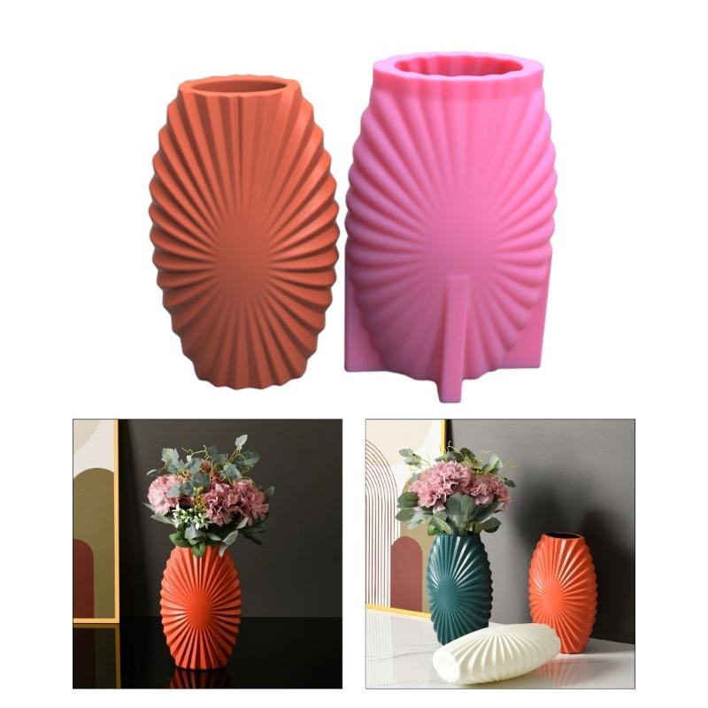 Geometric 3D Stripe Gypsum Silicone Molds Storage Box Mold for Making Succulent Plant Pot Flower Pot Candle Holder