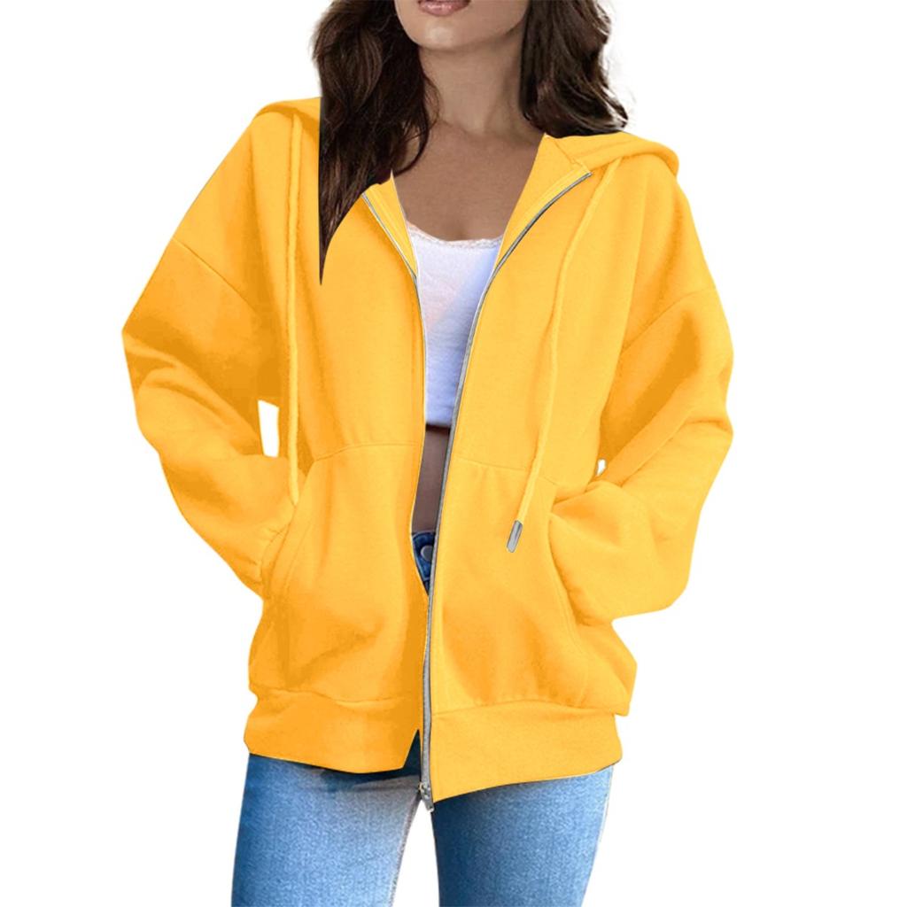 Women's Hooded Jacket, Regular Version Long Sleeved Jacket with Drawstring Cap, Casual Wear, Durable Fabric, High-quality Jacket, Office Wear