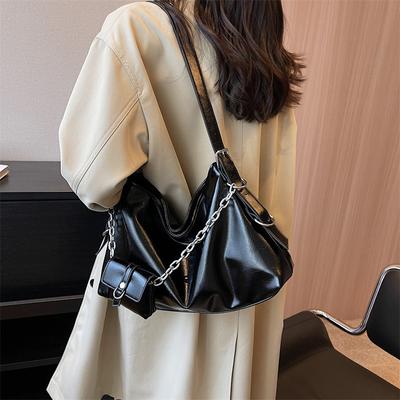 Silver Soft Hobos Shoulder Crossbody Bags for Women Trend Fashion PU Leather Designer Handbags Female Underarm Bag