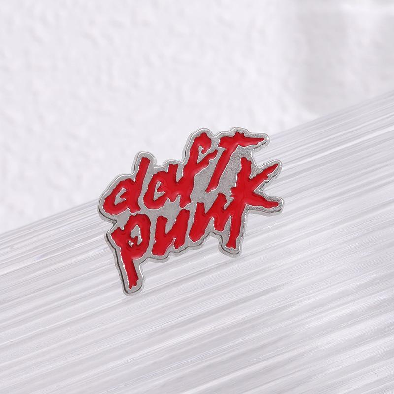Creative Geometric English Letter Brooch: Punk Electronic Music Emblem
