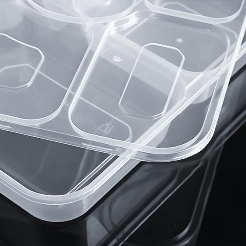 Disposable 6-Compartment Rectangular Meal Prep Containers with Lids, 150 Sets