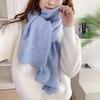 Women's Cute Contrasting Color Pom-Pom Scarf for Travel Photography - Gentle, Warm & Stylish