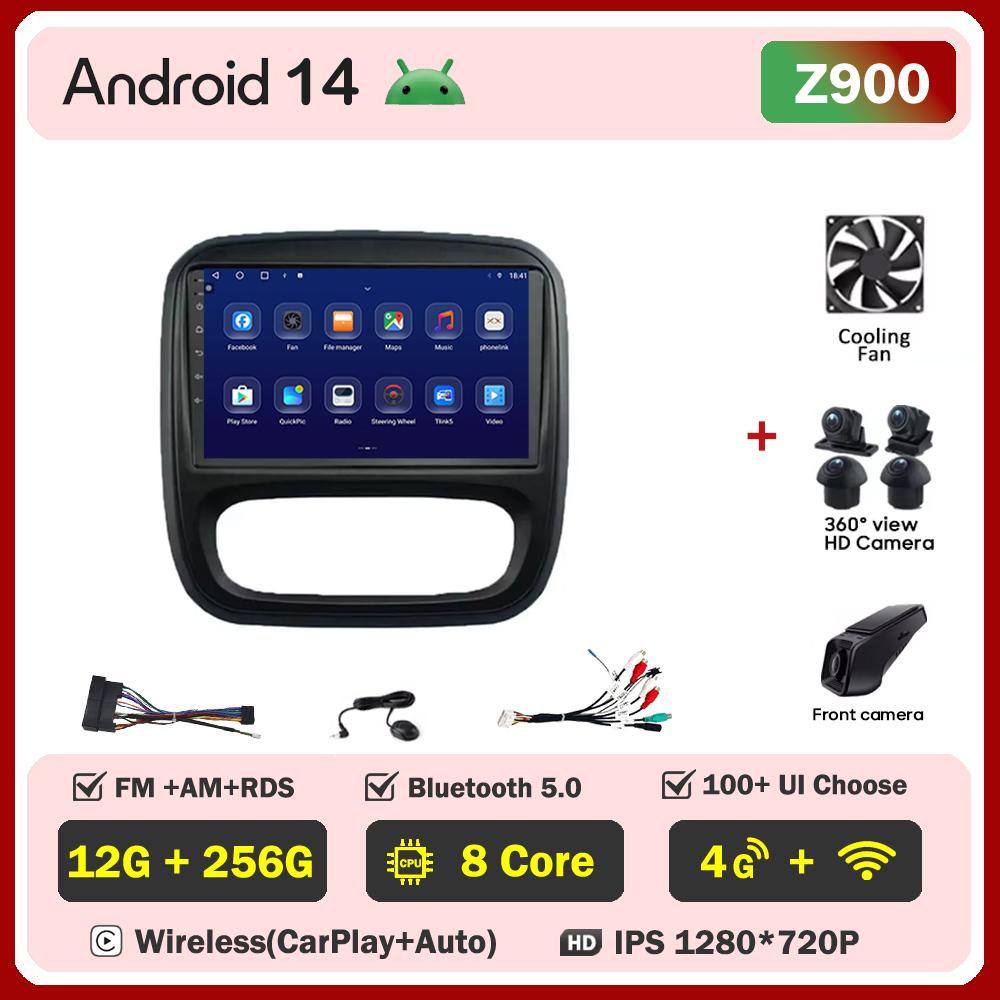 Android 14 Smart Car Systems For Renault Traffic 3 2014 - 2021 For Opel Vivaro B 2014 - 2018 Car Radio Player Stereo Head Unit