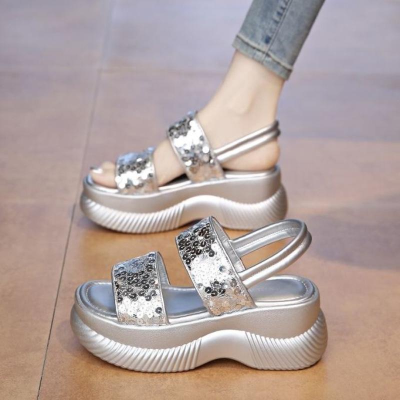 

New Summer Platform Sandals for Women, Roman Style, Elegant and Fairy-like 40 срібний