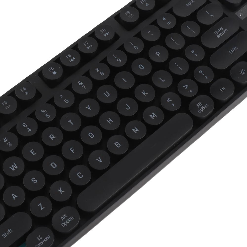 87 Keys USB Wired Keyboard Round Keycaps Typewriter Keyboard Durable Mechanical Keyboard Laptop