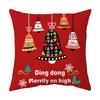 Federa Cuscino a Tema Natalizio Fondo Rosso Lino Corto Peluche Stampato Federa Cuscino Regalo Festivo