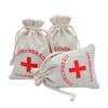 Red Cross Hangover Kit Cotton Drawstring Bag - Medicine Gift Packaging
