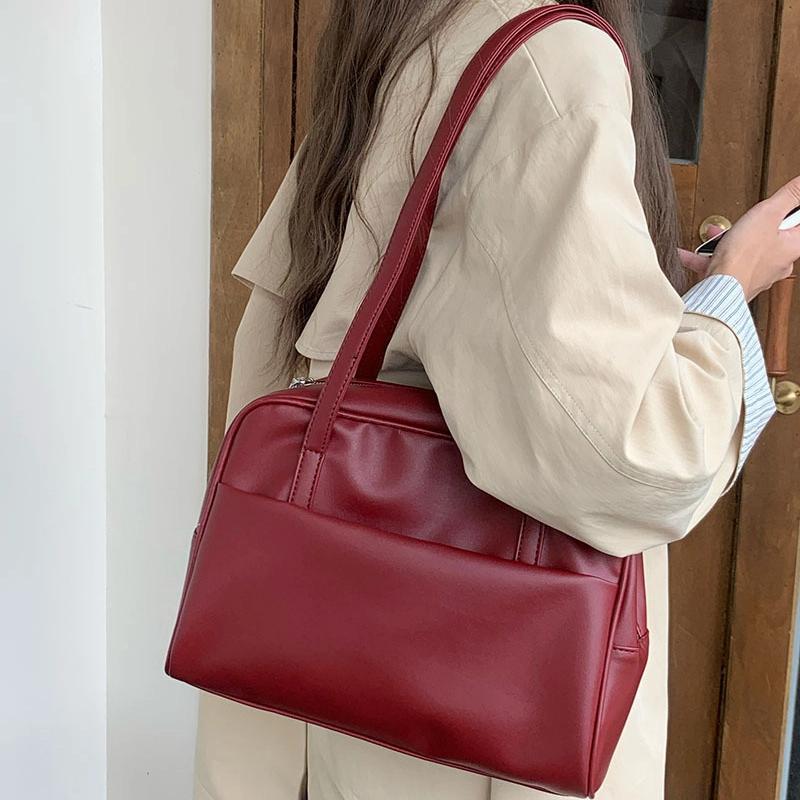 Korean Style Large Capacity Single Shoulder Women's Bag Versatile Vintage Underarm Bag Autumn 2025 New Arrival Tote Bag
