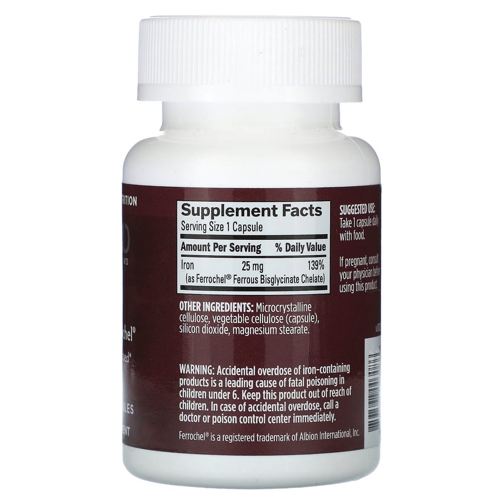 iHerb Iron 25mg Veggie Capsules, 30 Count