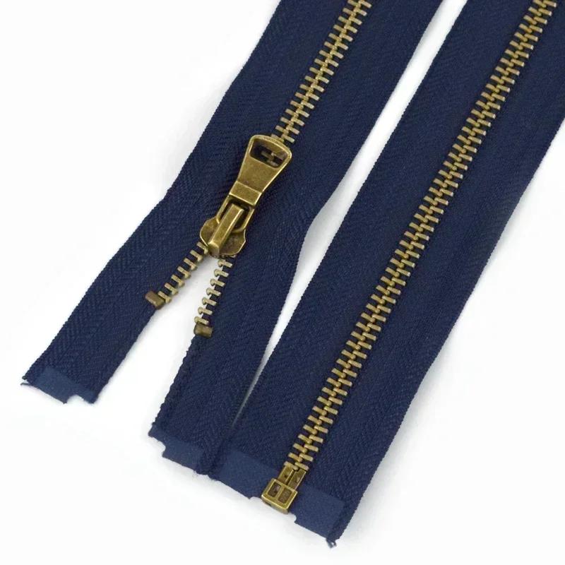 2Pcs 5# Sewing Metal Zippers 40/50/60/70/80cm Open-End Zipper Jacket Coat Auto Lock Zip Repair Kit DIY Bag Garment Accessories
