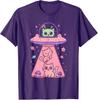 Cat UFO Cute Funny Kitty Kawaii Space Pink Spaceship Alien T-Shirt