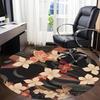 1pc Floral Pattern Office Round Rug, Non-slip, Soft and Durable Office Rug for Interior Decoration, Perfect for Office,Decoration yy260204086