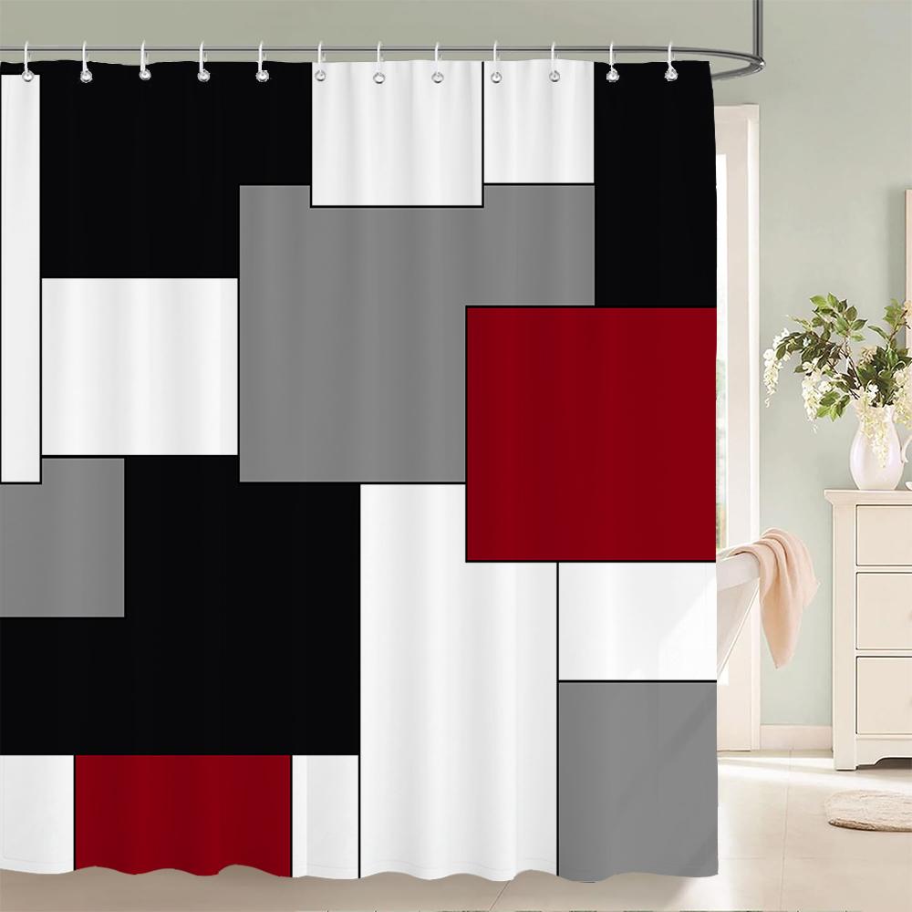 Blaue Geometrische Sechseckige Duschvorhänge Wasserdichter Stoff Badezimmervorhang mit Haken Dekoration Badewannenvorhang Toilettentrennwand