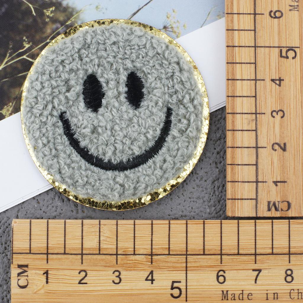 Mixed Color English Alphabet Embroidery Cloth Sticker Digital Towel Embroidery Computer Embroidery Stamp Clothes Smiley Face Patch Sticker