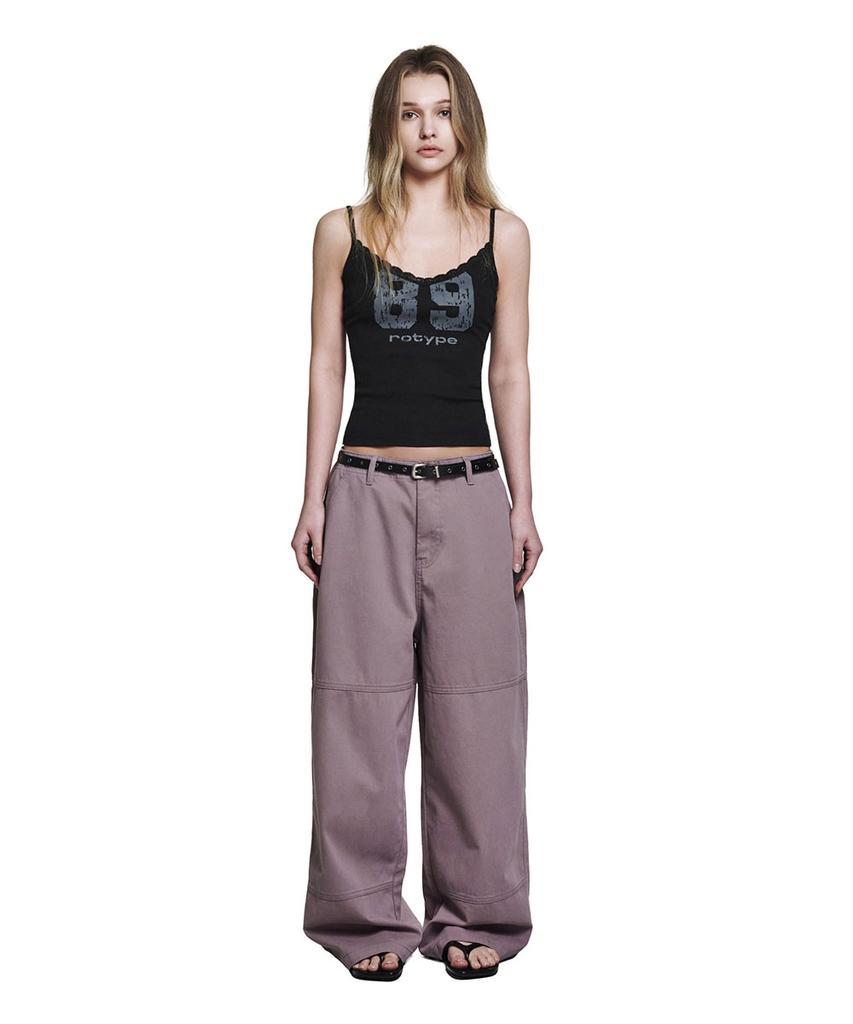Lotaib Double-Cut Cotton Pants - Purple