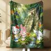 Sanrio Spring Forest Flannel Blanket Kawaii Hello Kitty Print Soft Warm Fluffy Throw Bed Sofa Cover Nap Office Shawl Summer