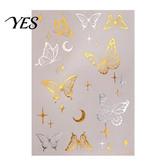 Adesivo Tatuaggio Rimovibile Colore Metallico Oro Argento per Donne Ragazze, Tatuaggi Temporanei Decorazione Viso Corpo Braccio, Decalcomania Finta Impermeabile Matrimonio