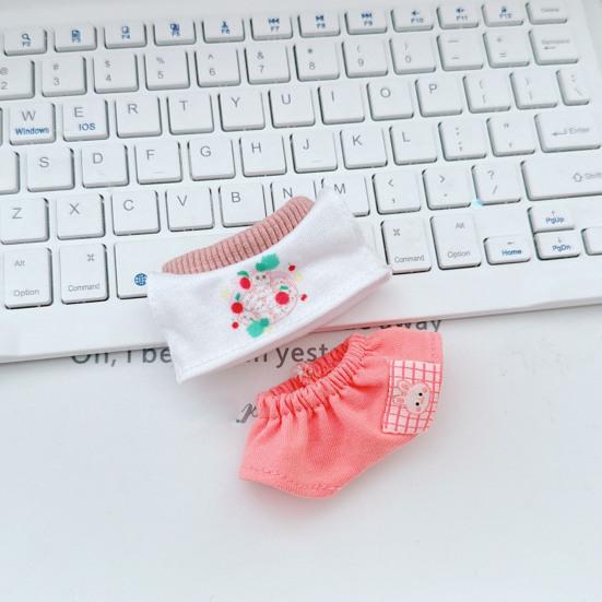 Puppenkleidungsset T-Shirt und Shorts für 17cm La Bubu Puppen Handgemachtes Stilvolles Outfit Puppenkleidung Geschenk für Puppensammler