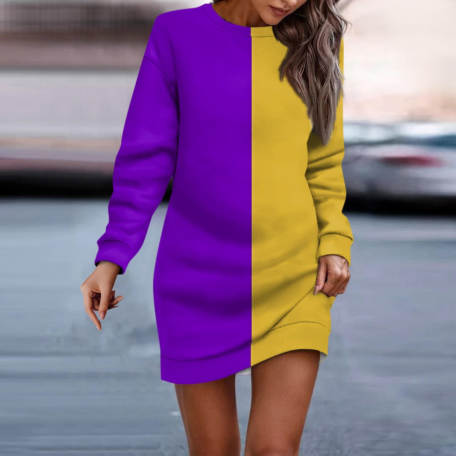 

Женское платье-свитер с круглым вырезом и полосатым рисунком, длинными рукавами и бедрами XL