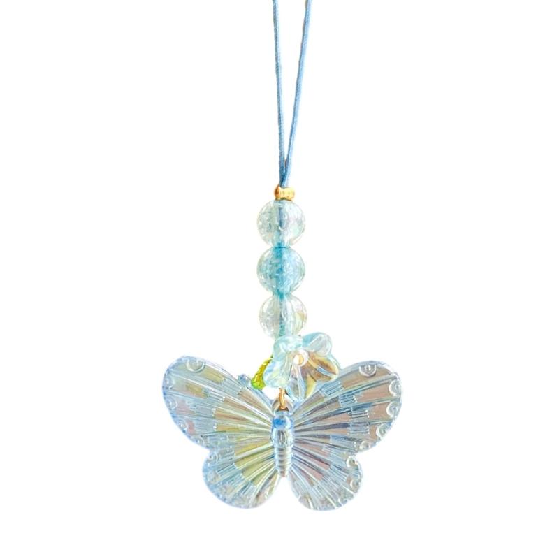 

Flower Butterfly Hanging Pendant Sweet Phone Strap Y2K Bag Decoration Portable Hanging Lanyard Gift for Girls Women синий