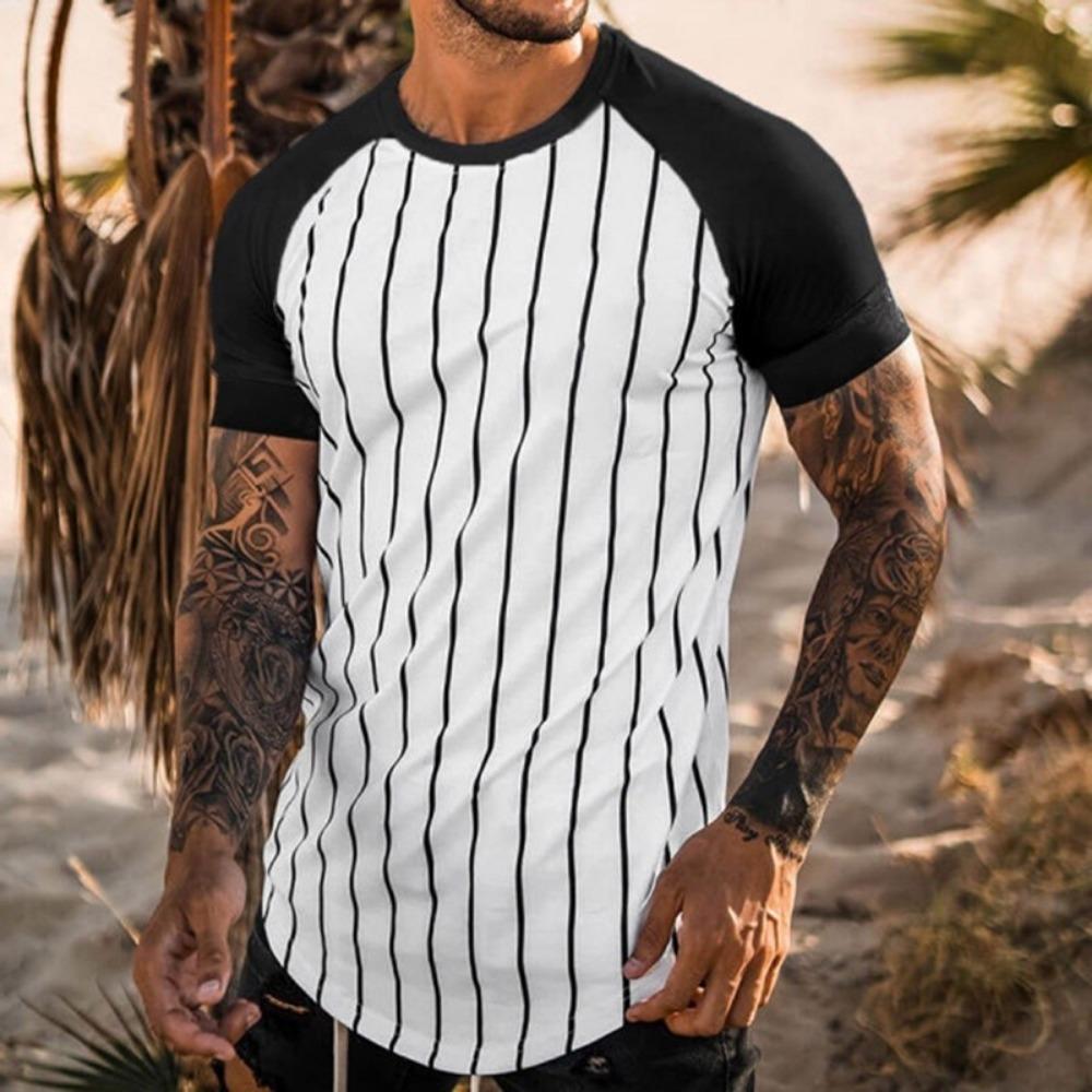 Men s casual sportswear top, men s fashion oversized T-shirt, summer short sleeved men s T-shirt XS