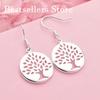 Luxury 925 Sterling Silver Exquisite Openwork Tree Earrings for Women, Fashion Gift Jewelry Wedding Accessories