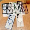 Colored Acrylic + TPU 2in1 Magnetic Wireless Charging Transparent Clear Case Hard Back Case Compatible for iPhone Samsung