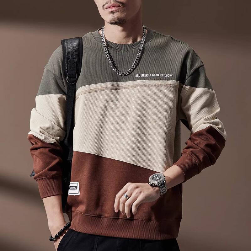 Men's Heavyweight Color-block Loose Fit Sweatshirt