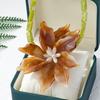 Bohemia Green Resin Beaded Necklace Luxury Flower with Imitation Pearl Floral Detail Choker Summer Ocean Beach Vacation Jewelry