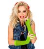 Neon Green Disco 80s Mesh Gloves