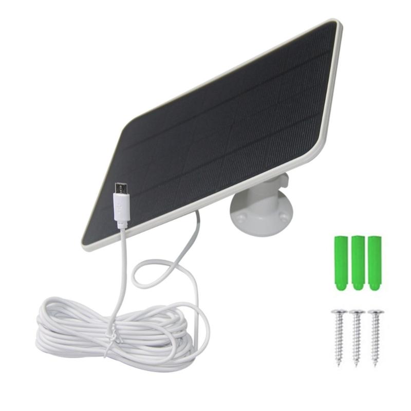 

High Efficiency 6W Solar Charging Board For Security Cameras Outdoor Lights With 5M Cable And 21.5% Conversion Rate белый