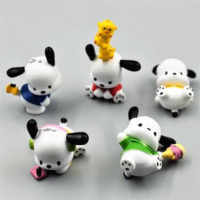 5Pcs Anime Figure Doll 3-4cm Kawaii Pochacco Melody Model Accessories Children's Toys Gift Action Figures Hobbies Gift