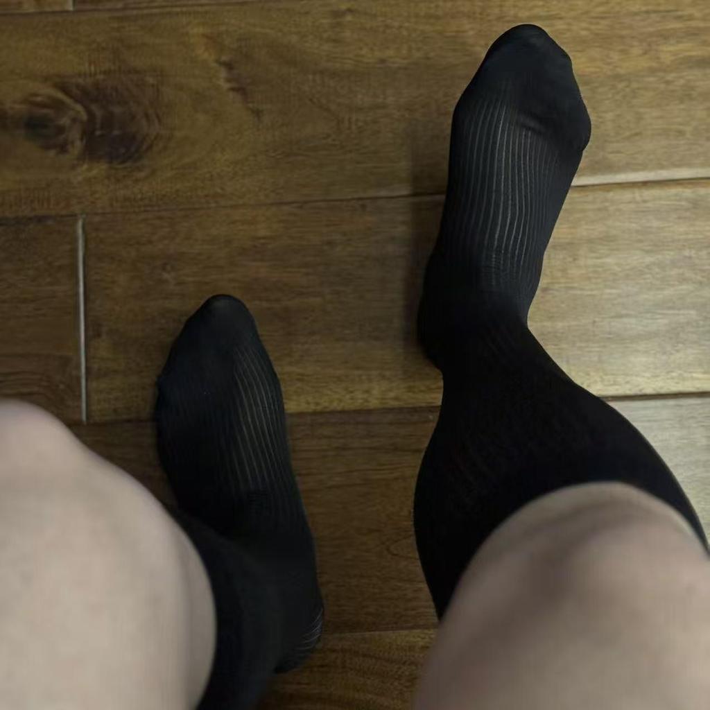 Herren Anti-Haftmaschen Vertikal Gestreifte Halte-Strümpfe