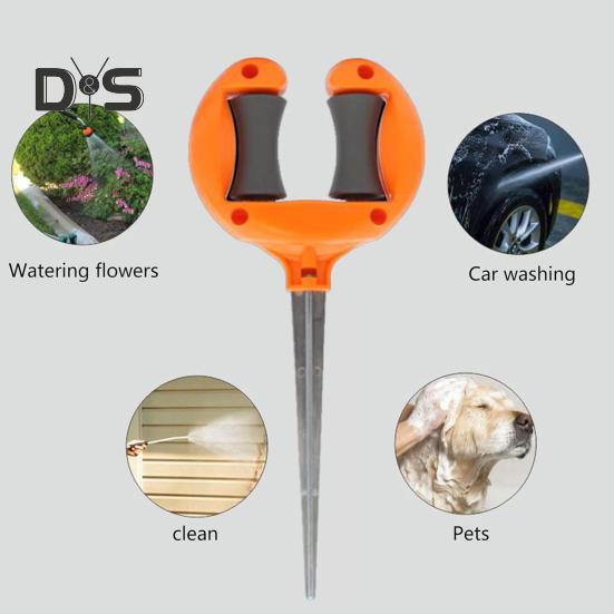 Schlauchführungsspieß, Gartenschlauchhalter mit Rollen, Bodeneinschub, Schlauchführung, hält den Schlauch von Blumenbeeten fern, schützt Pflanzen für präzises Gießen