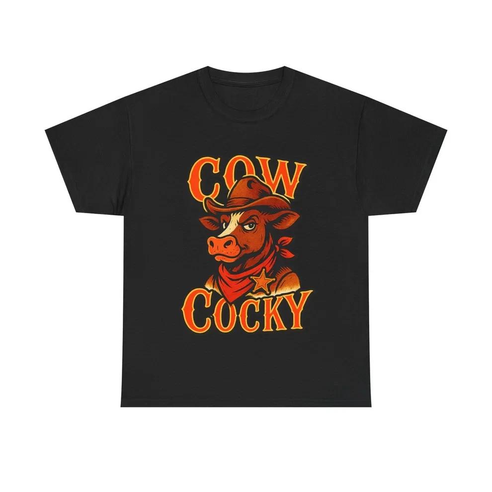 Cow Cocky T-shirt Rockabilly Cowboy Western Bull Rider Kustom Kulture Tee Mens 4XL