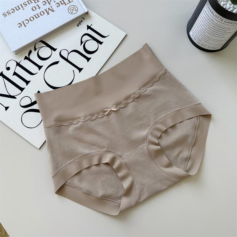 High-Waisted Seamless Women's Briefs - 7A Xinjiang Long-Staple Cotton, Antibacterial, Breathable, Plus Size.
